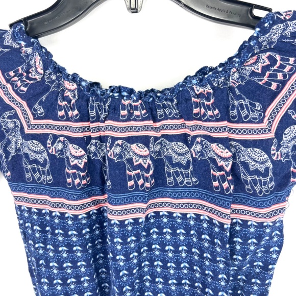 Japan Kids Girls Blue and Pink Elephant Motif Romper Size 7 - Picture 11 of 16